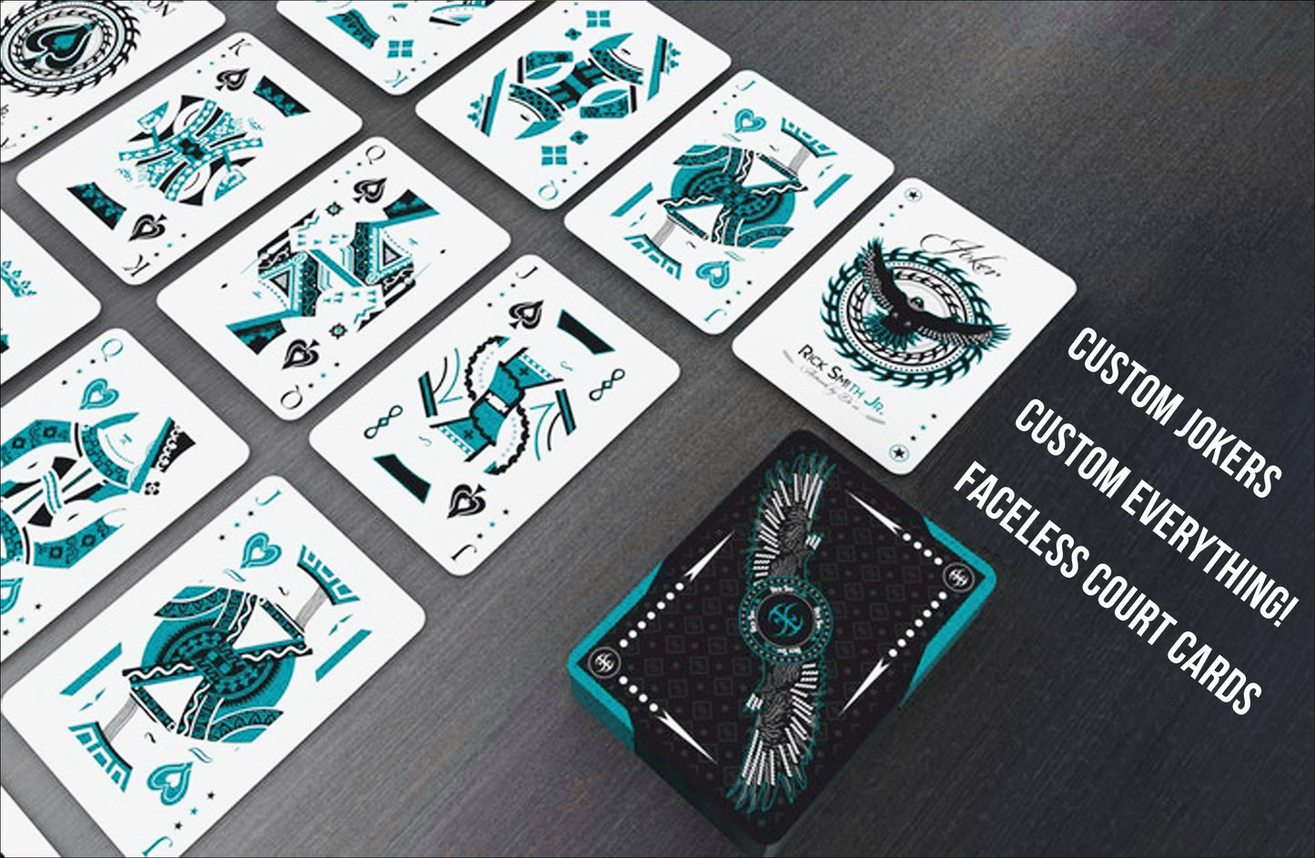 Falcon Playing Cards (Aqua Edition) with Printed Box