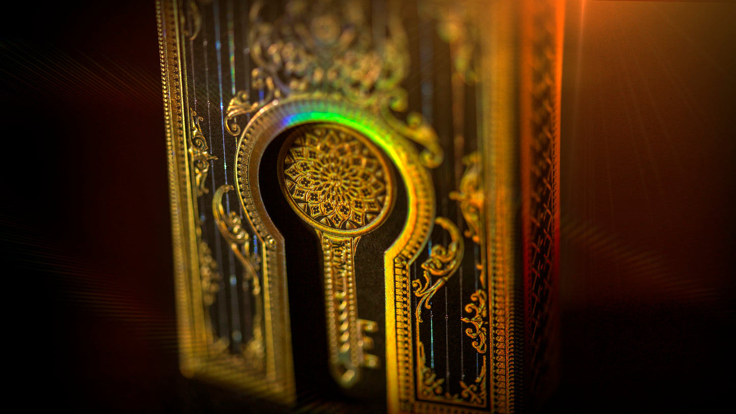 Secrets of the Key Master with Gold Holographic Foil Drawer Box